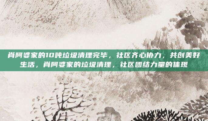 肖阿婆家的10吨垃圾清理完毕，社区齐心协力，共创美好生活，肖阿婆家的垃圾清理，社区团结力量的体现